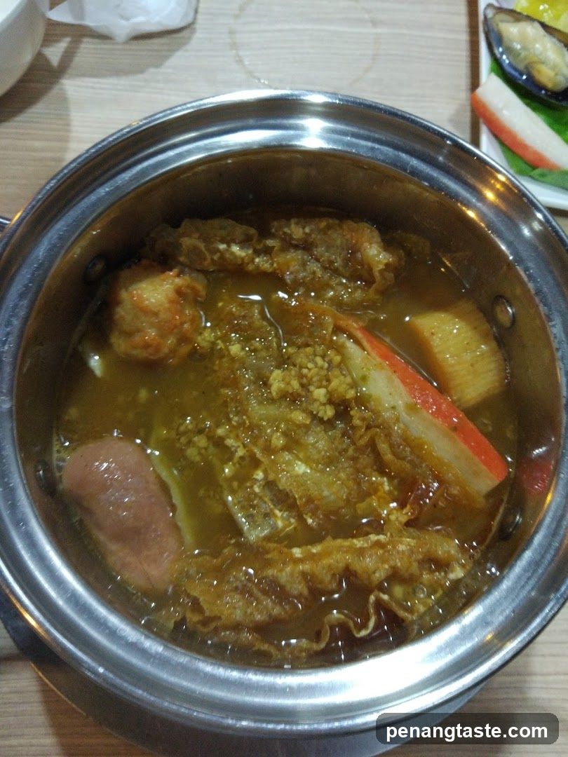 Food in a metal pot