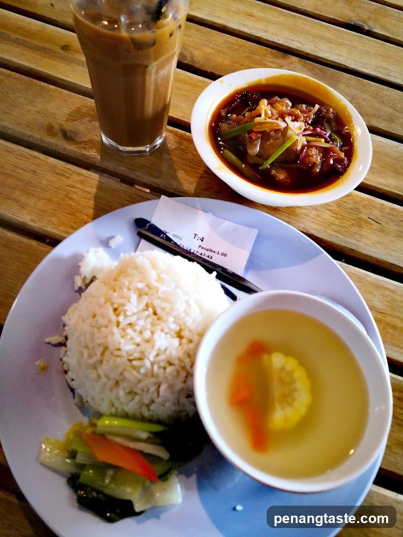 Food and Drink on Wooden Table