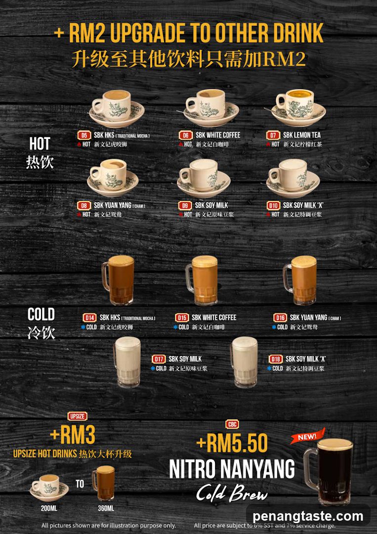 SBK Drinks Menu