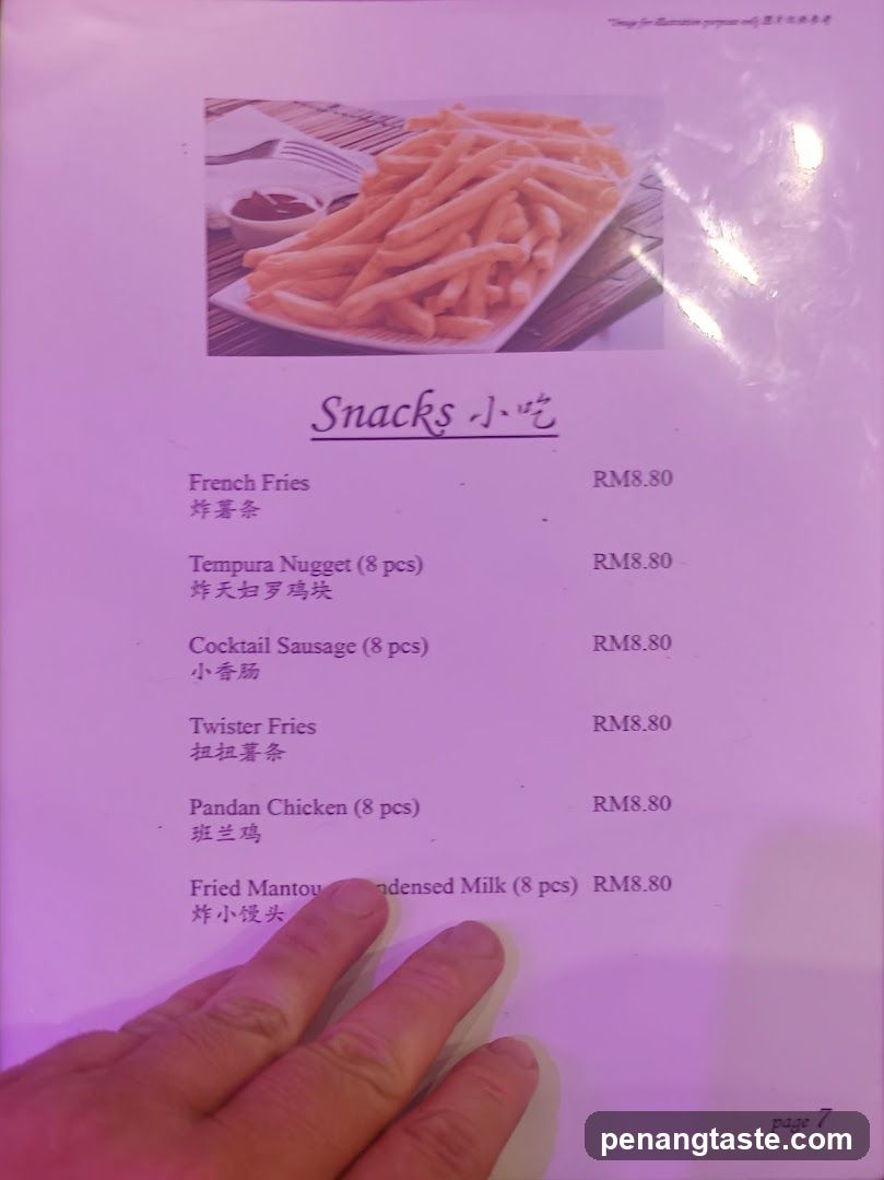 Snacks Menu