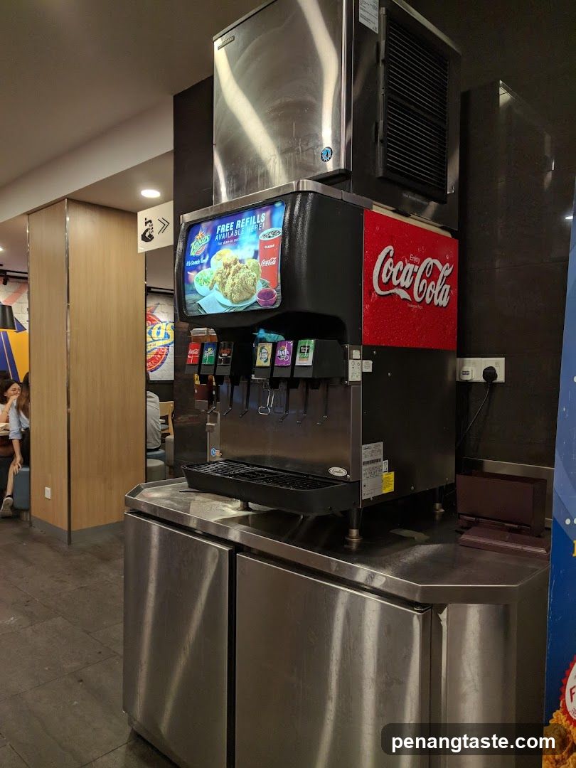 Coca-Cola beverage dispenser in restaurant interior