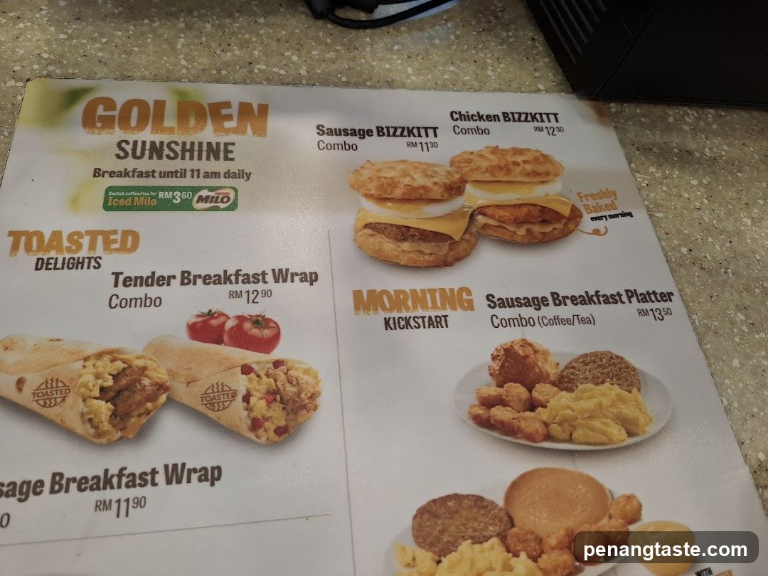 Golden Sunshine Breakfast Menu