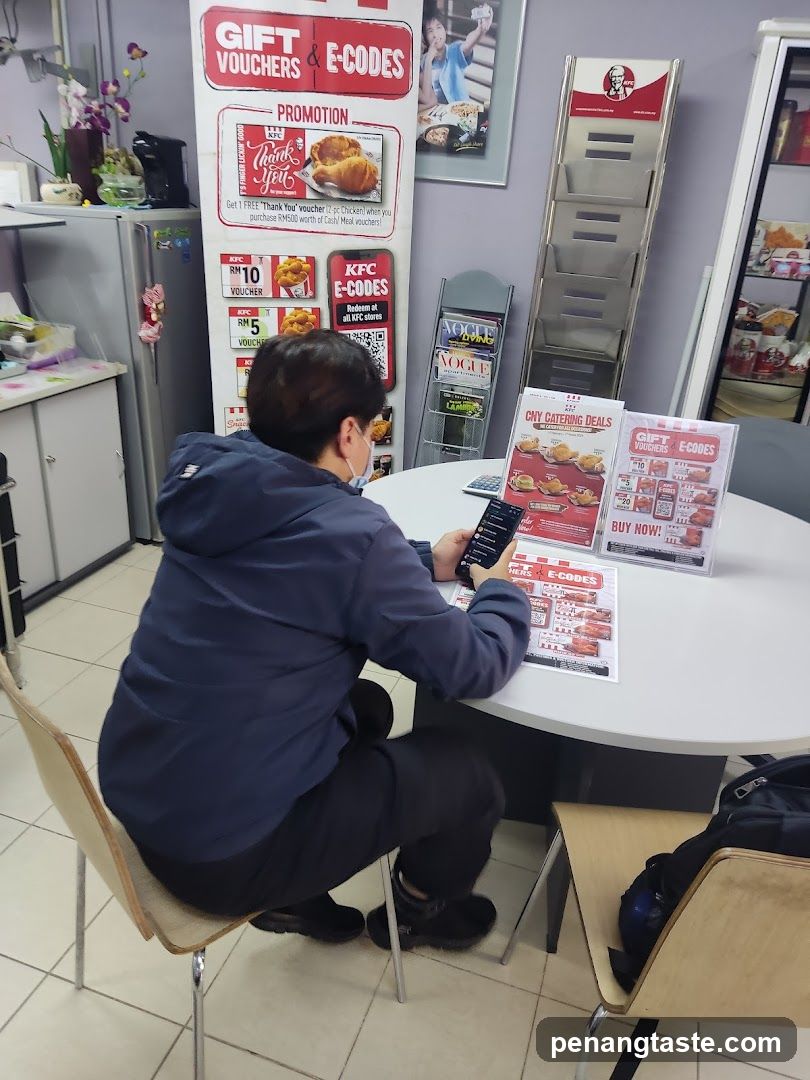 Customer at KFC counter