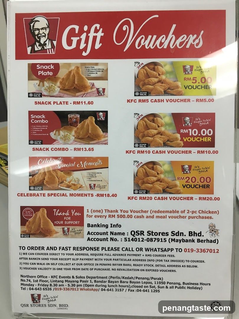 KFC Gift Vouchers Advertisement