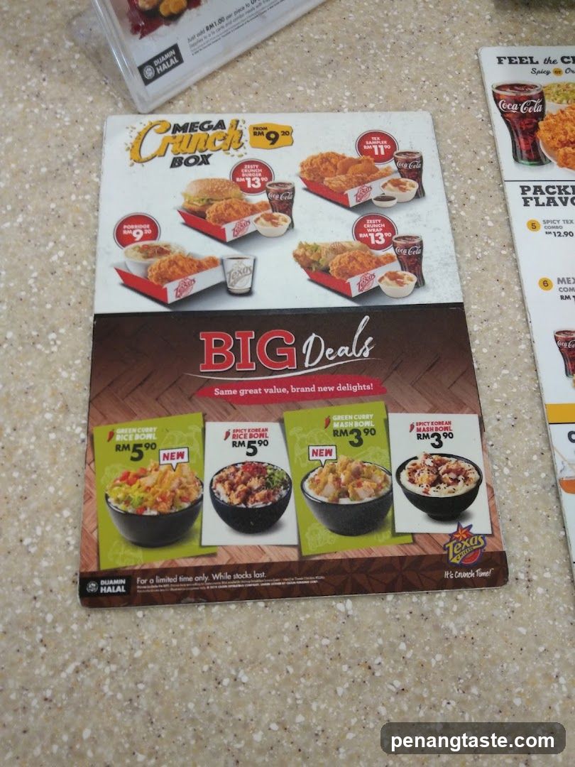 Texas Chicken Menu Flyer