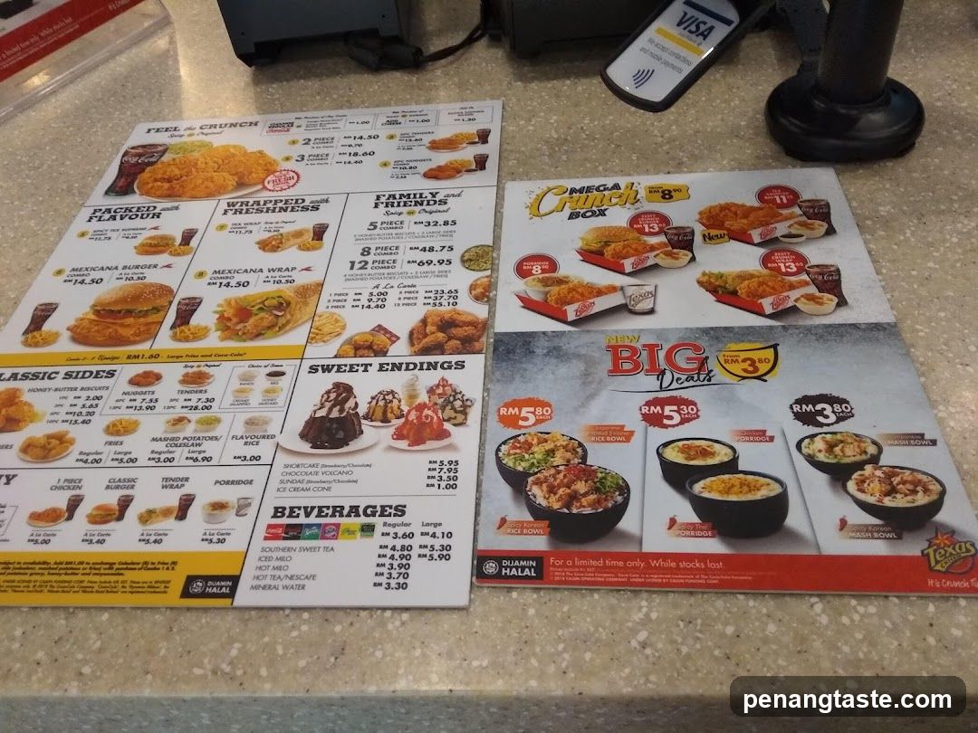 Texas Chicken Menu