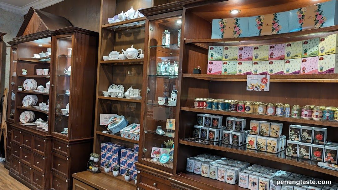 Interior of a tea and gift shop