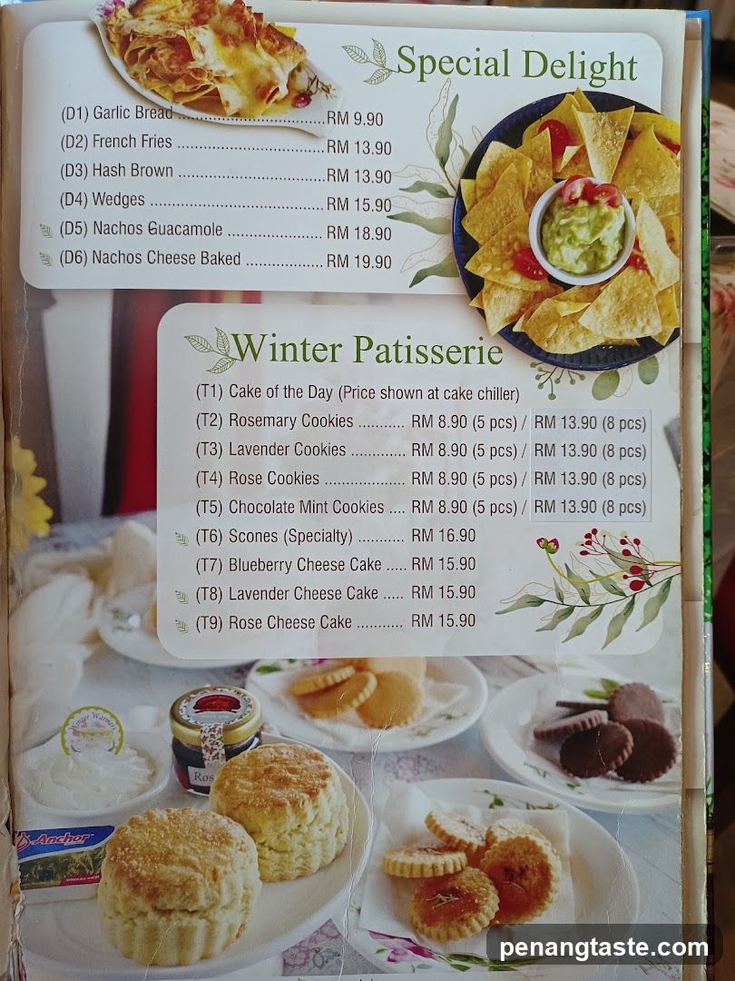 Special Delight and Winter Patisserie Menu