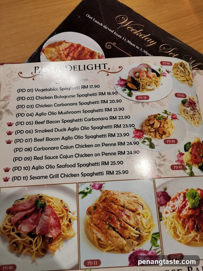 Pasta Delight Menu Section