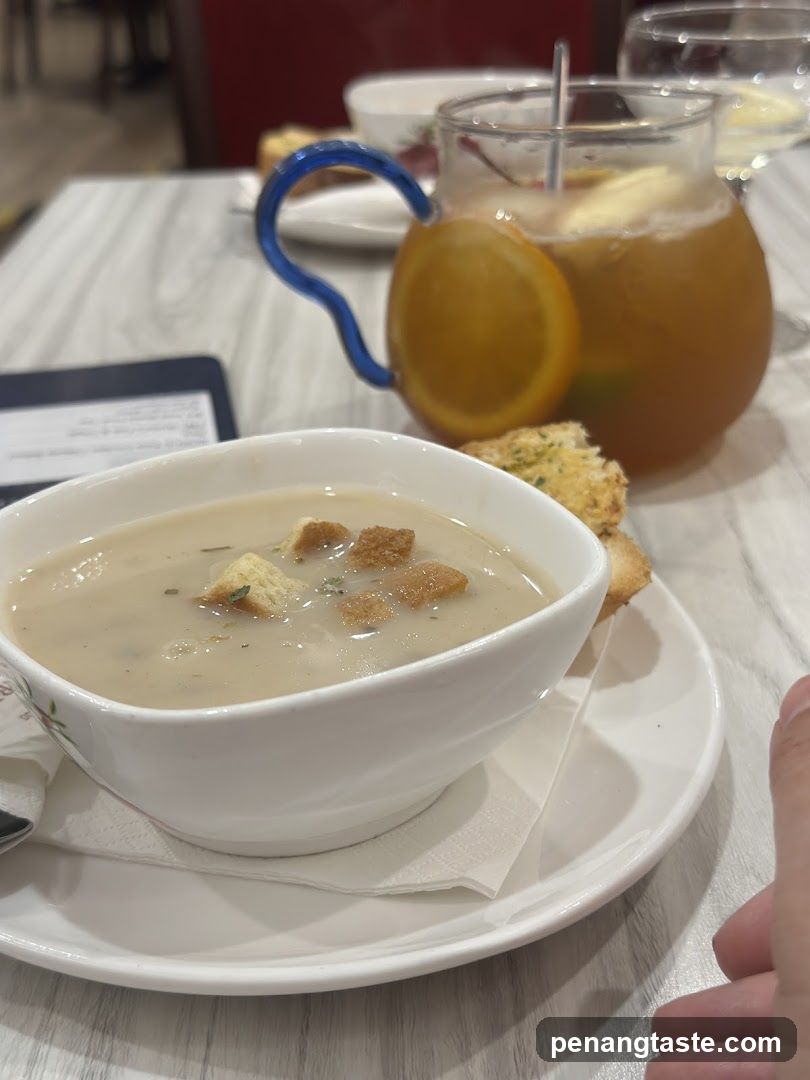 Table Setting with Soup and Drink