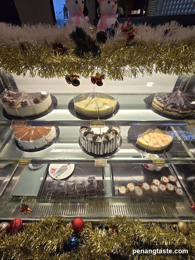 Cake Display Case with Holiday Decor