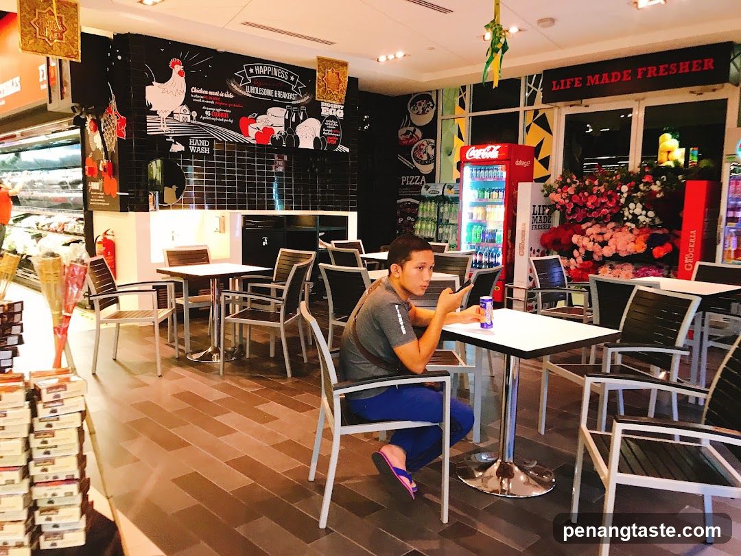 Interior of a café or food court area