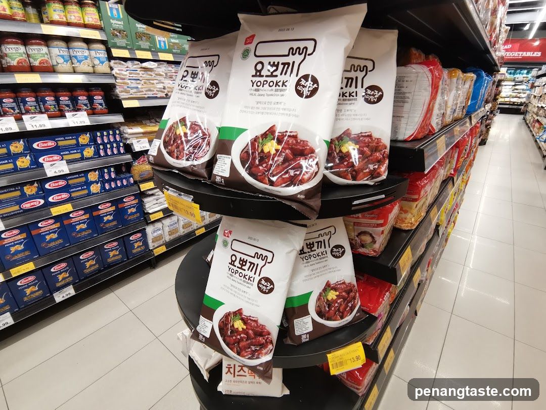 Supermarket aisle with Yopoki products