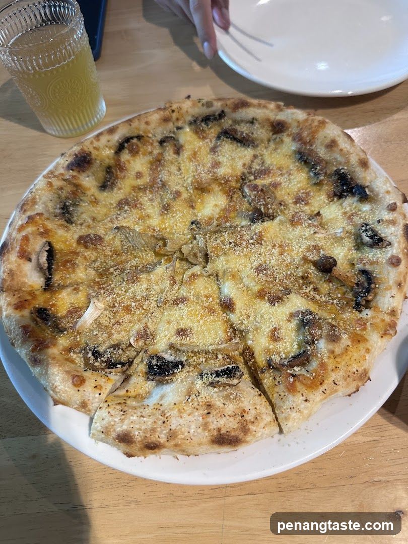 Pizza on wooden table