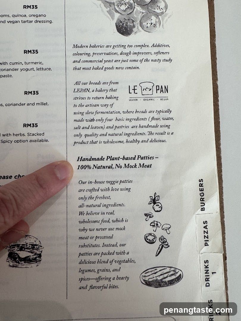 Menu Page with Handwritten Note