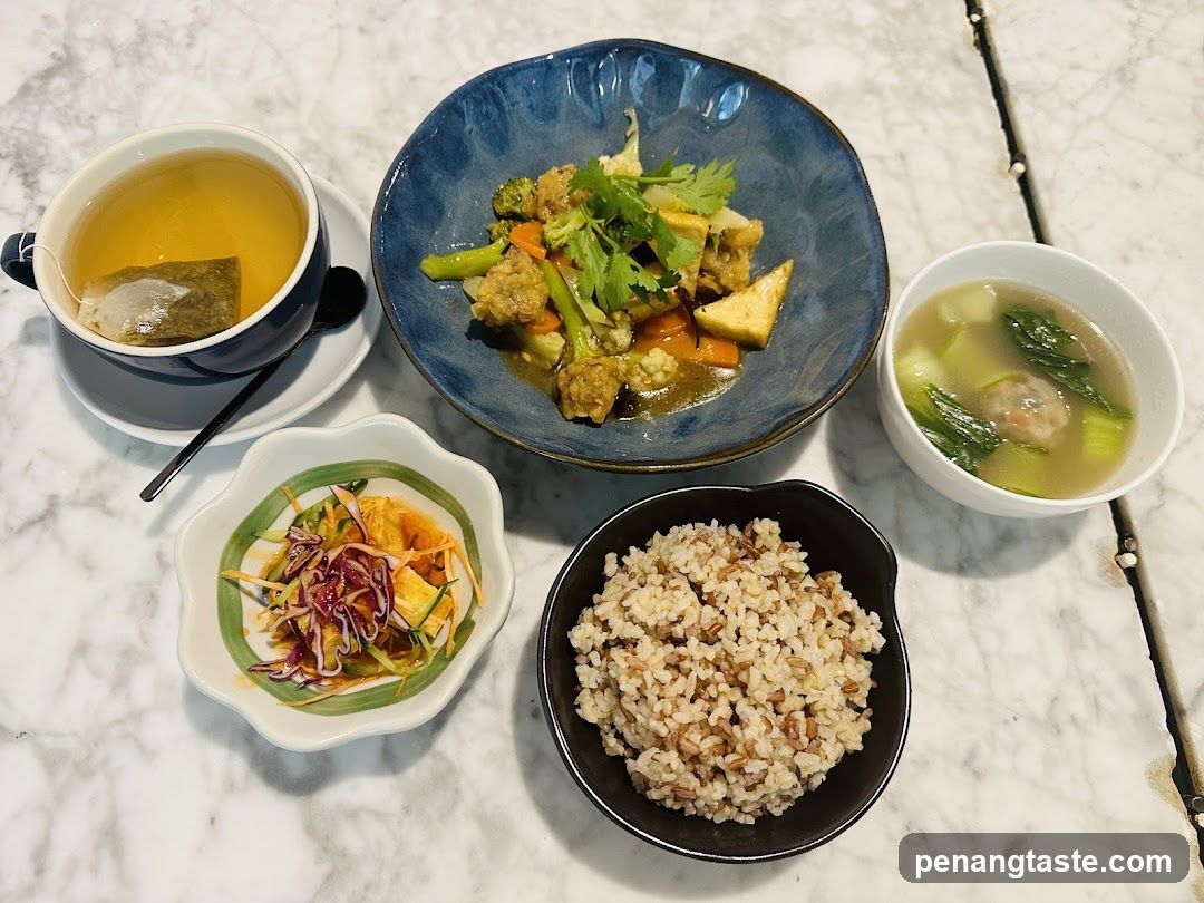 Meal Set on Marble Surface