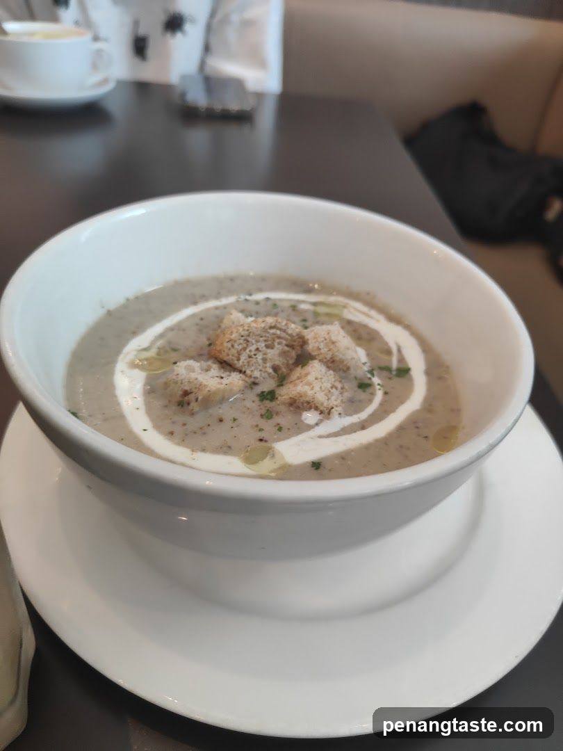 Soup served in a restaurant