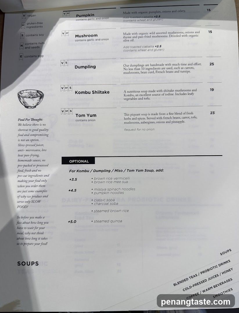 Soup Menu Section