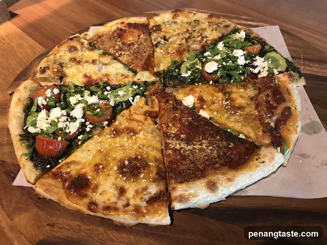 Pizza on wooden board