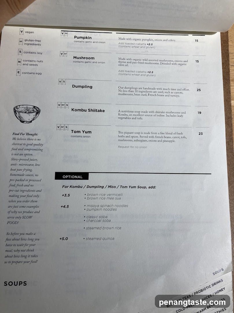 Soup Menu Section