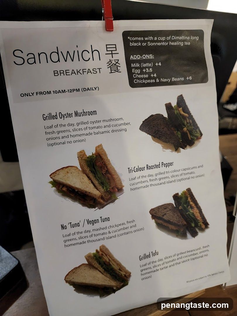 Sandwich Breakfast Menu