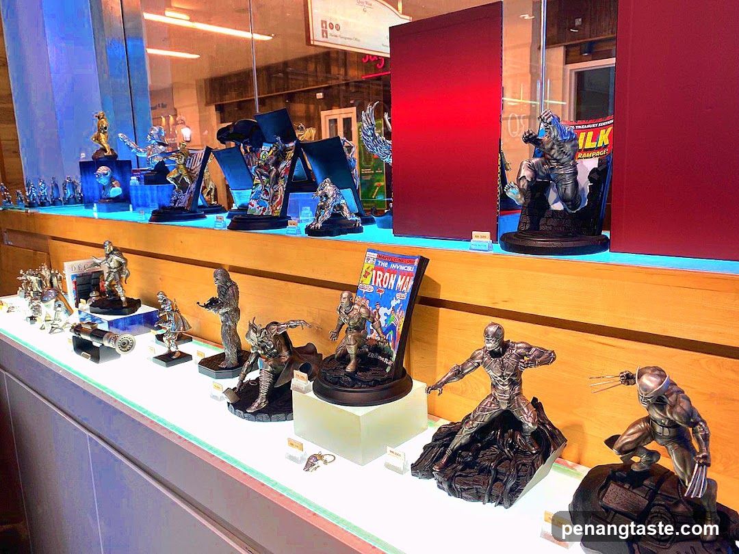 Storefront Display of Comic Book Figures