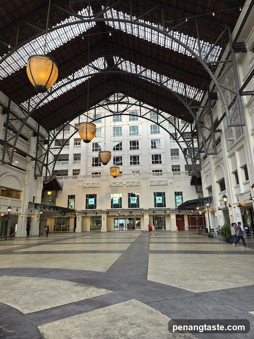 Interior of a covered shopping arcade