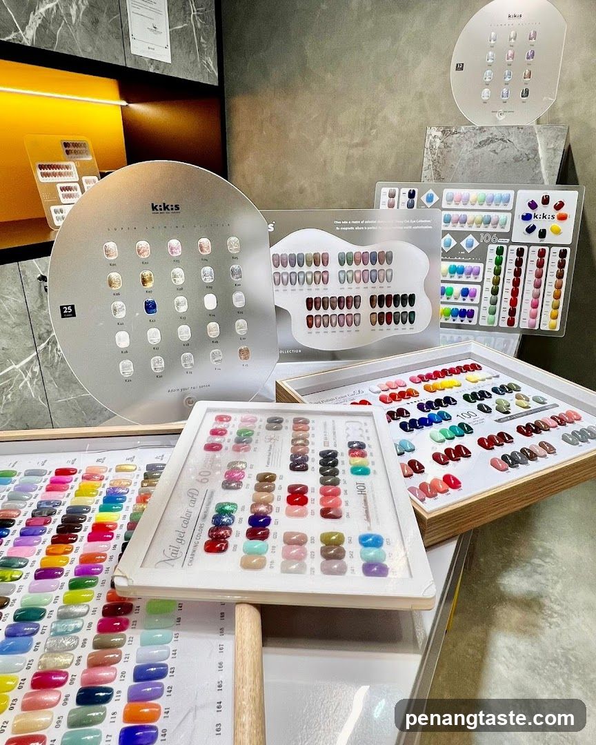 Nail polish display in salon