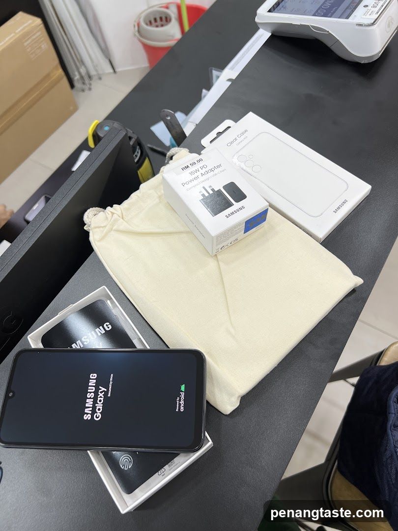 Store Counter with Samsung Products