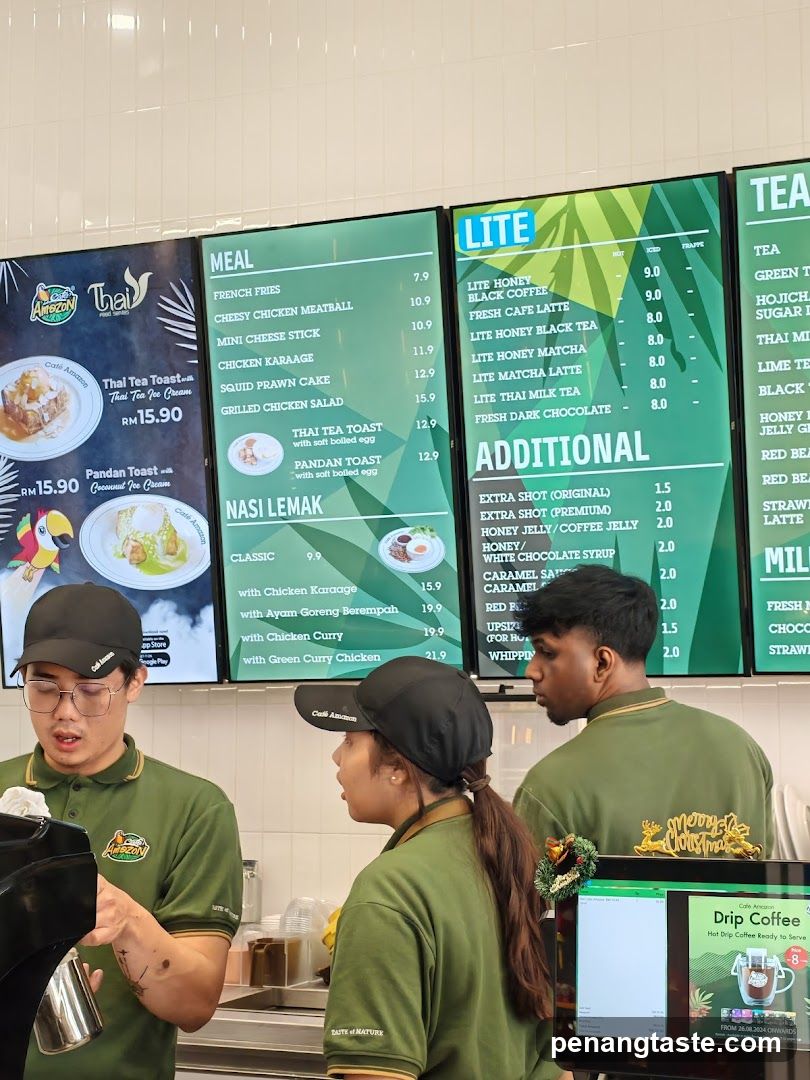 Café Amazon Menu Board