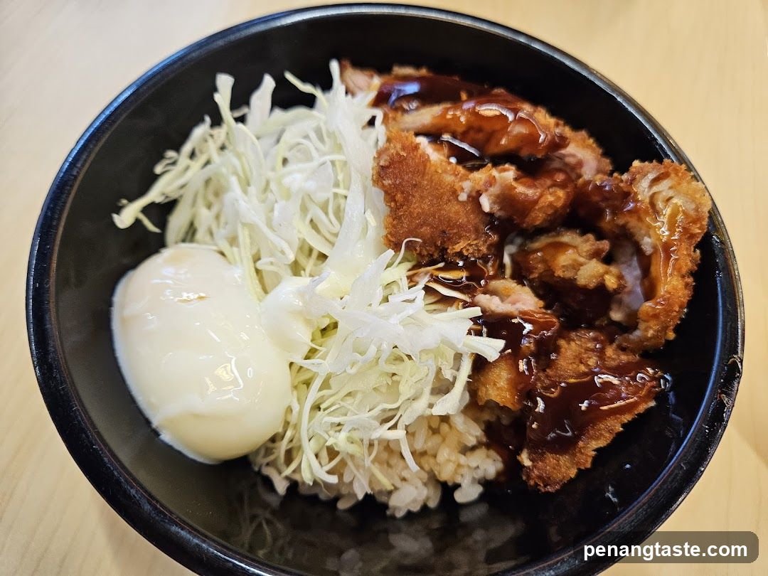 Crispy Pork Belly Bowl with Rice and Egg