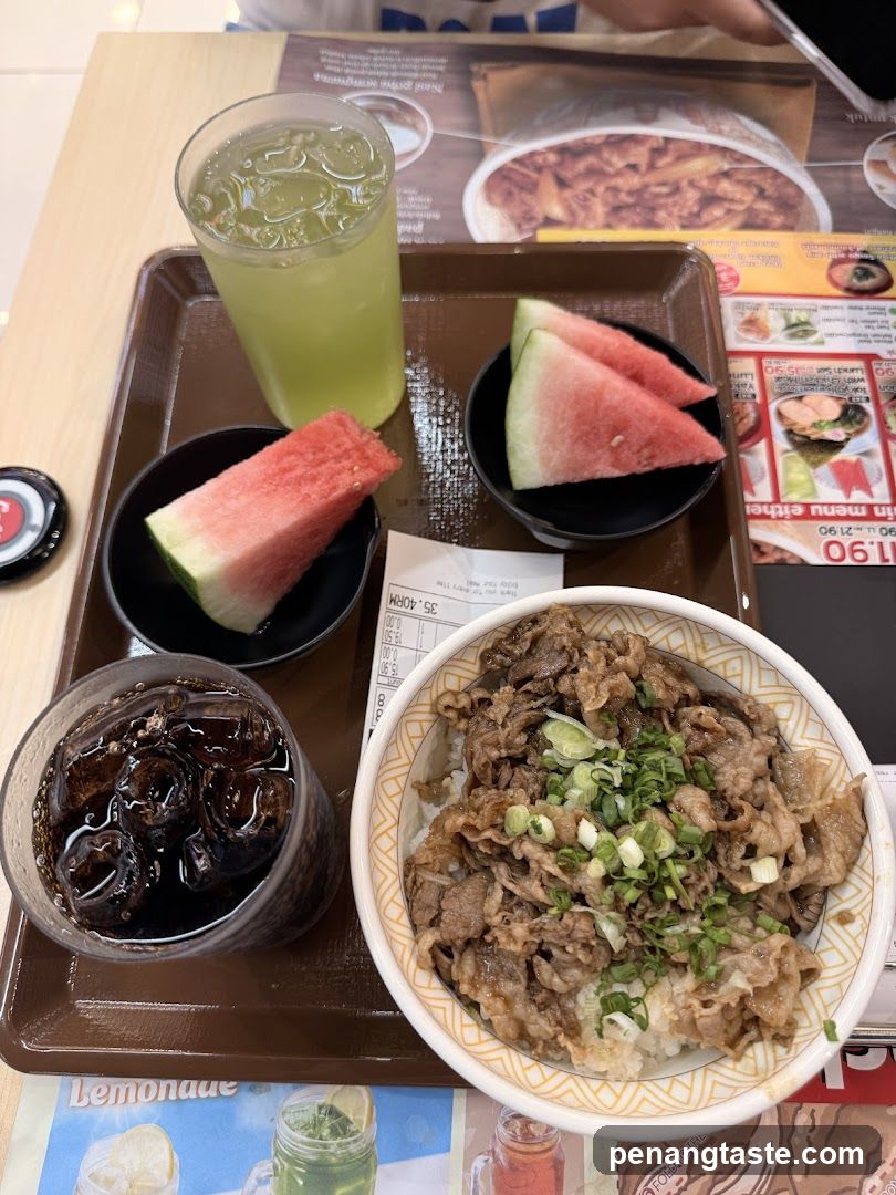 Food tray at restaurant