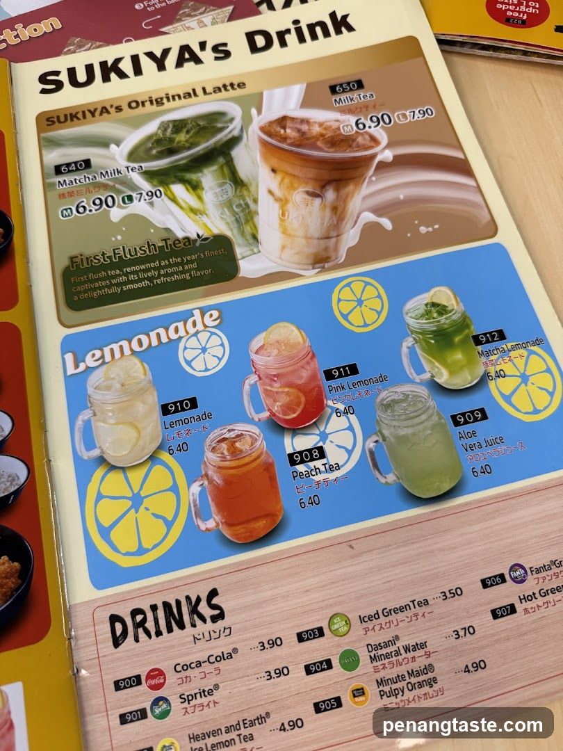 SUKIYA's Drink Menu