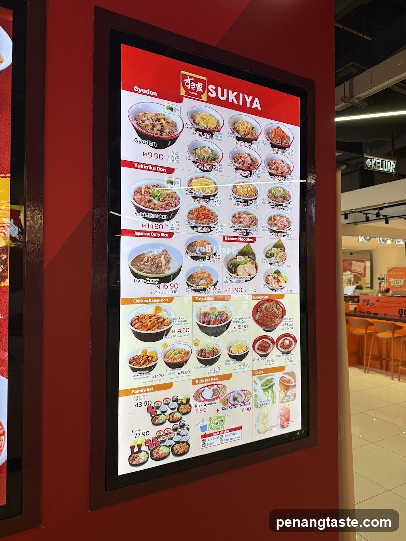 Sukiya Menu Board