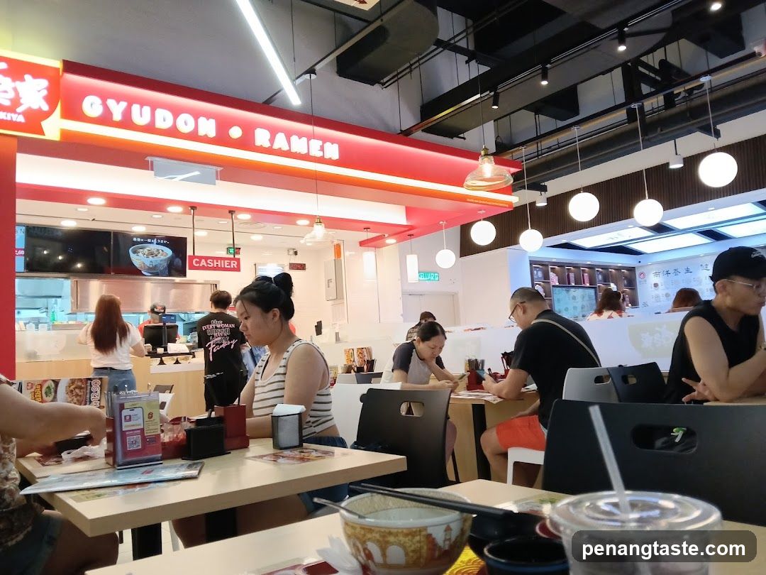 Restaurant Interior with Gyudon Ramen Signage