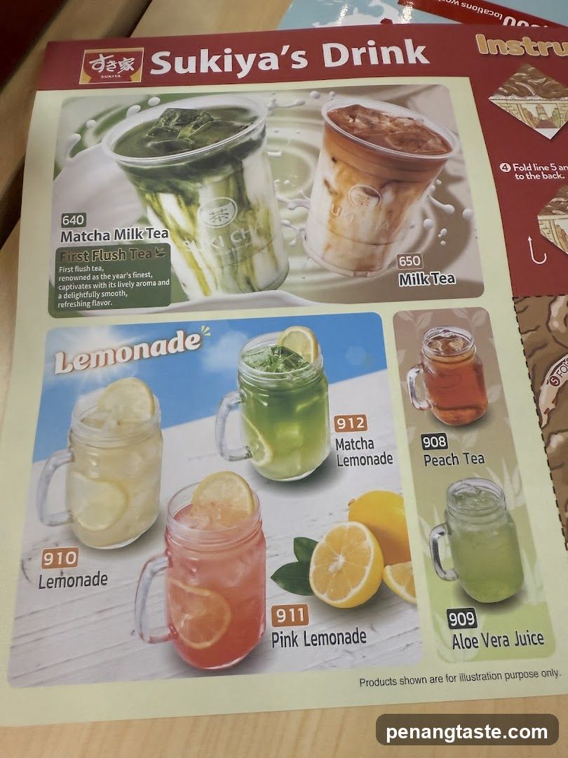Sukiya's Drink Menu