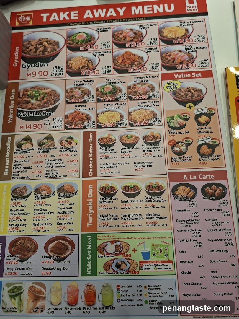 Take Away Menu