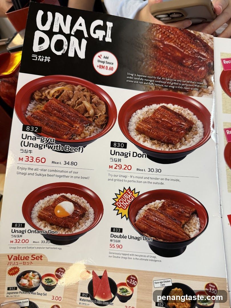 Unagi Don Menu