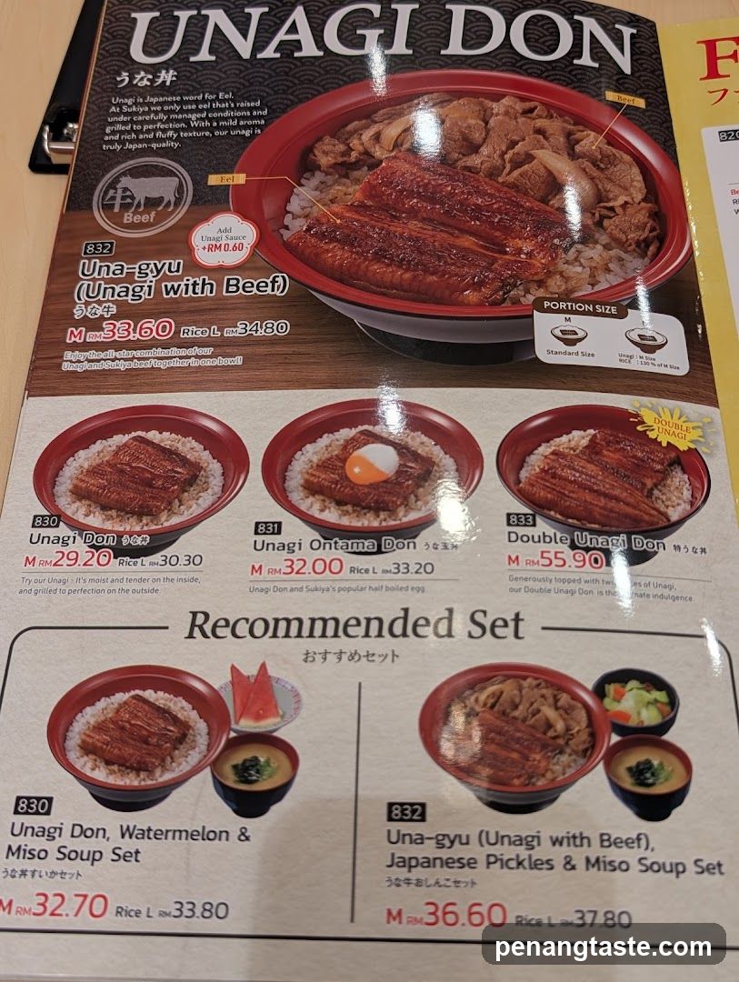 Unagi Don Menu