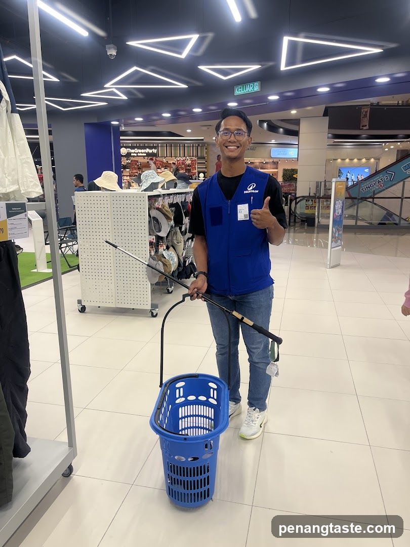 Shopping Mall Interior with Staff Member
