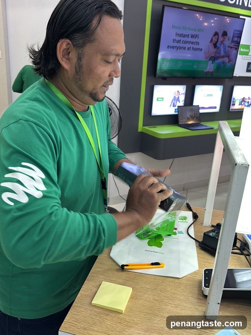 Staff Handling Packaging at Store Counter
