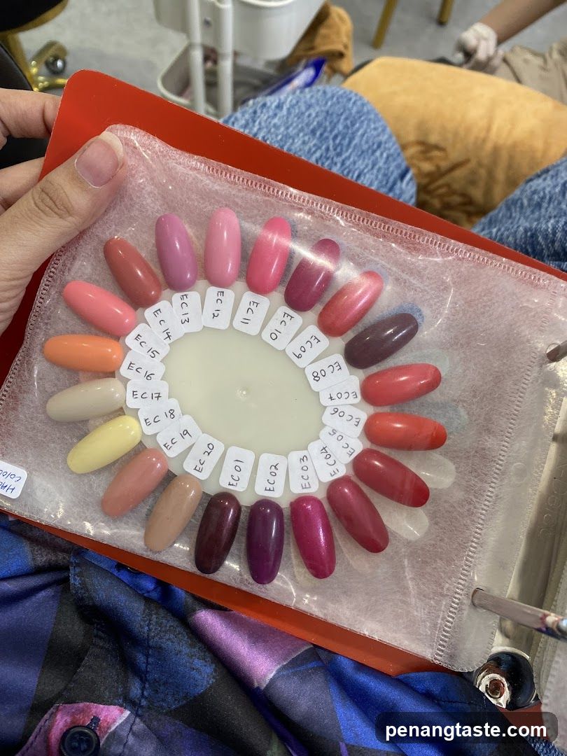Nail polish color chart