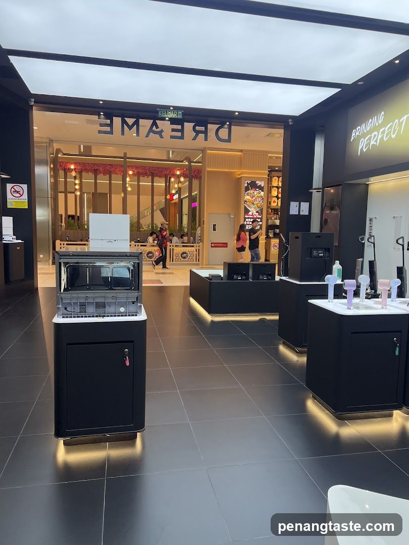 Interior of shopping mall entrance area