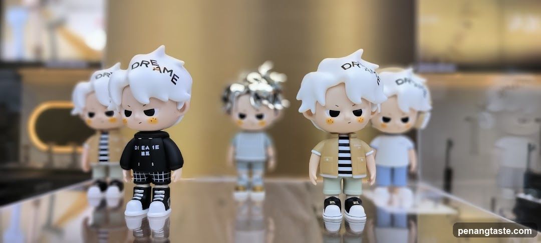 Blonde-haired figurines on display