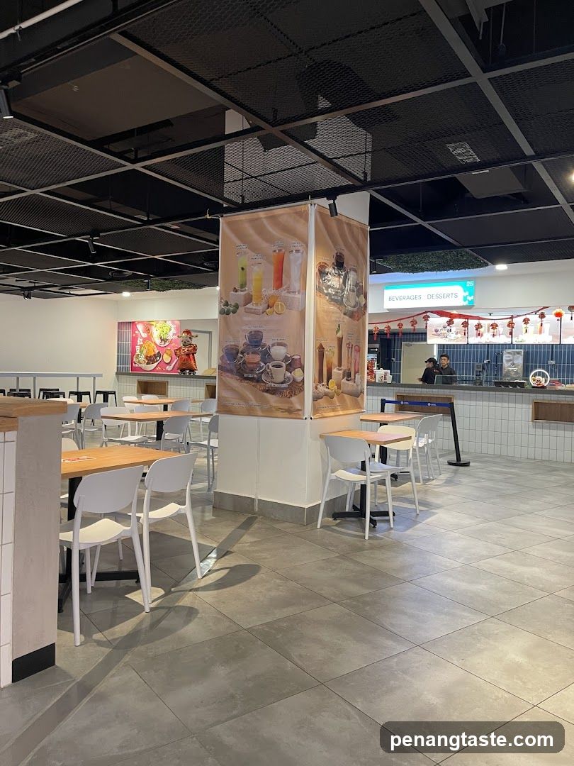 Interior of food court