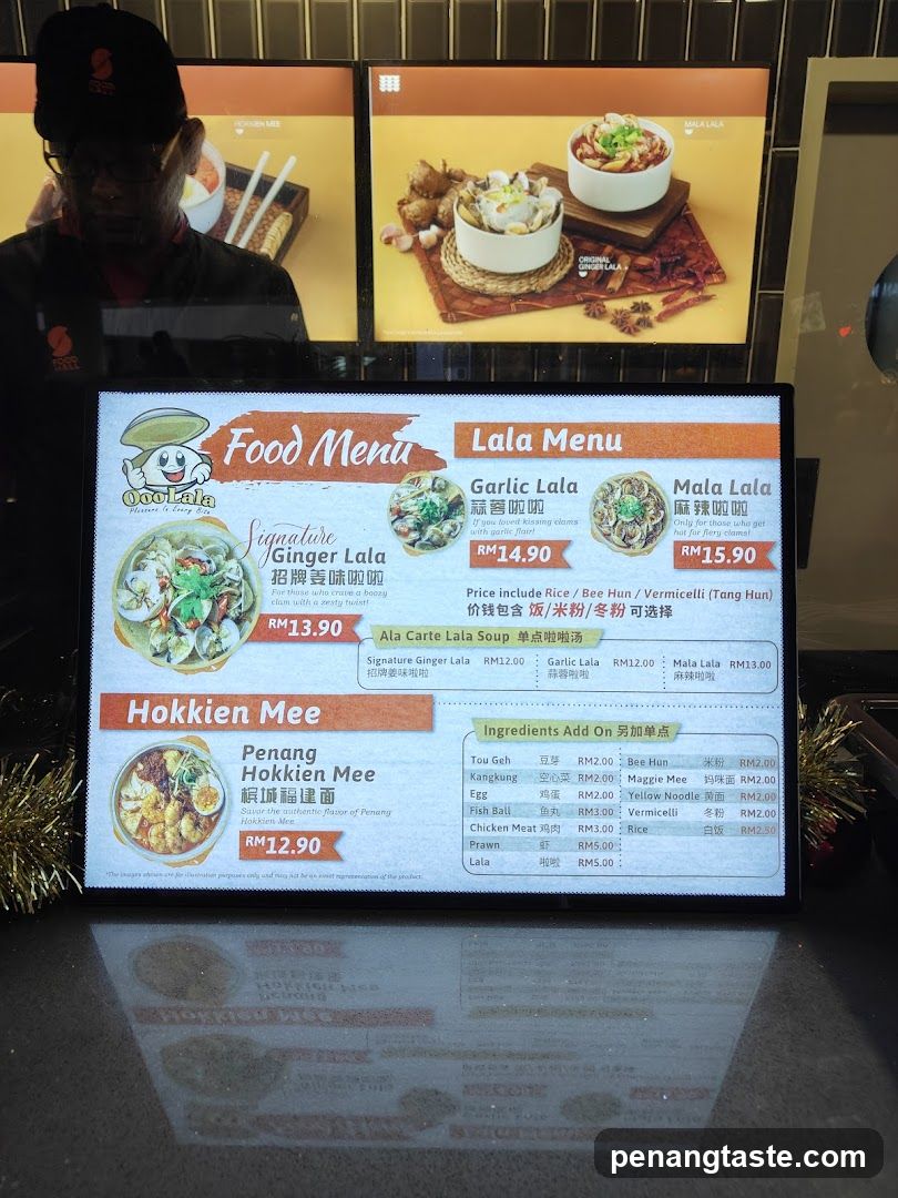 OooLala Food Menu