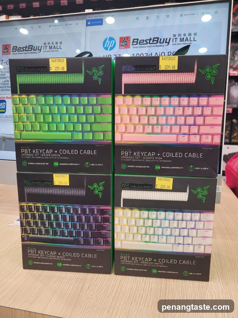 Razer Keyboard Keycap Upgrade Sets Displayed in Store