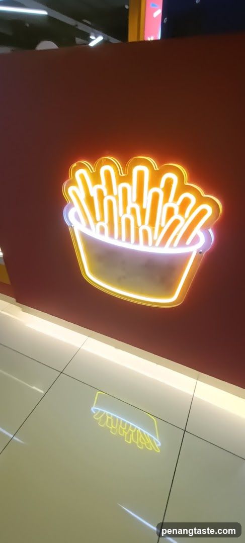 Neon French Fry Signage