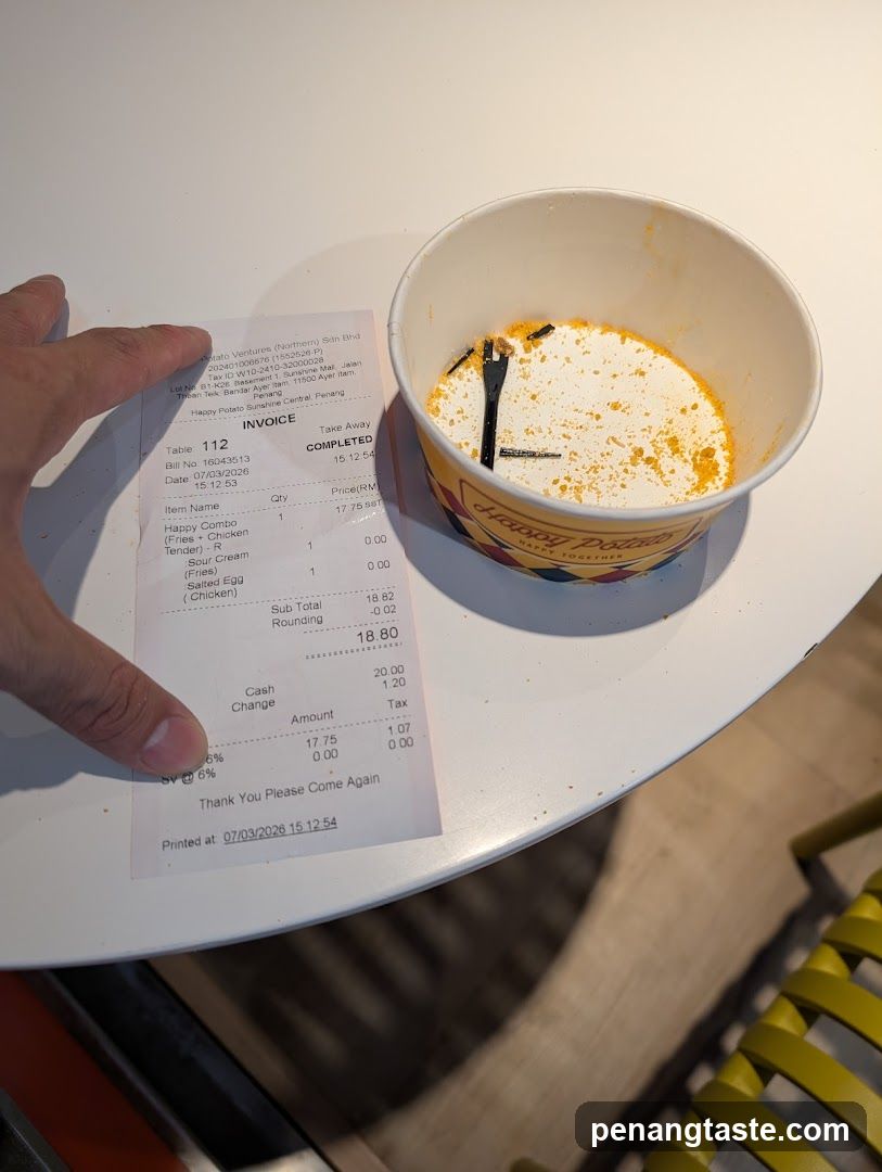 Takeaway Invoice and Empty Bowl