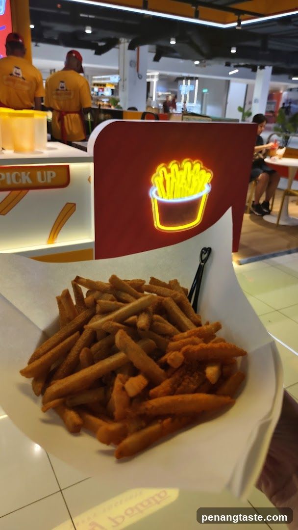 Fries at food court pickup station